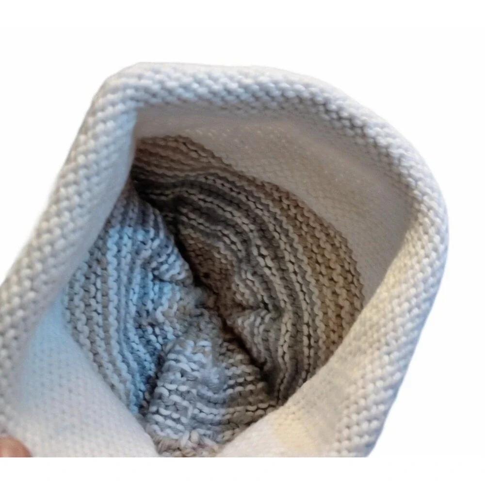 White Earth Tone Knit Infant Beanie sz 12-24M Gender Neutral
